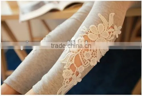 Stock Leggings For Women Long Leg Cotton Gray Lace Women Leggings