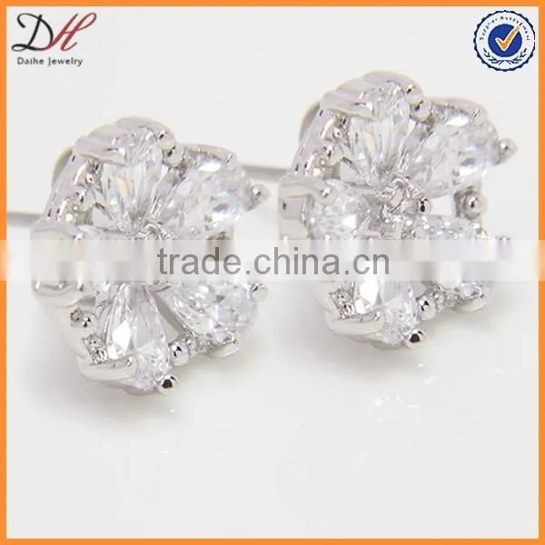daihe AAA Zircon Flower Lady Earrings Studs copper shining custom earrings
