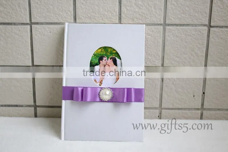 High level latest design recycable custom wedding guest book