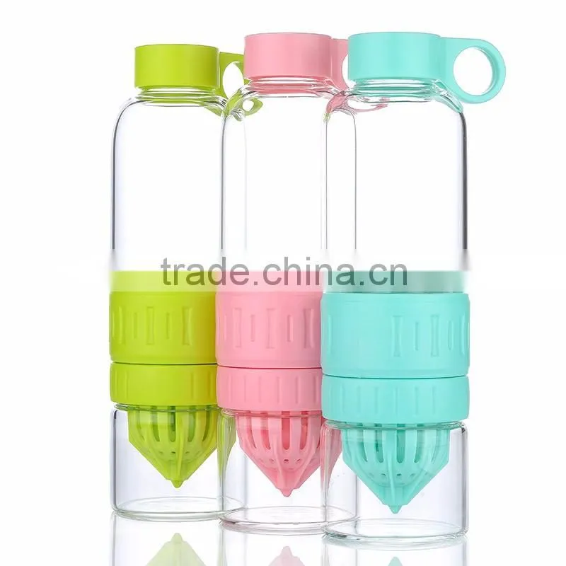 Portable My Water Bottle Heat Resistant 500 ml Glass Juice Fruit Infuser Water Bottle