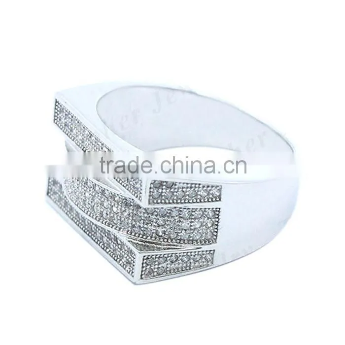 wholesale 2015 popular men ring mirco pave setting CZ men ring