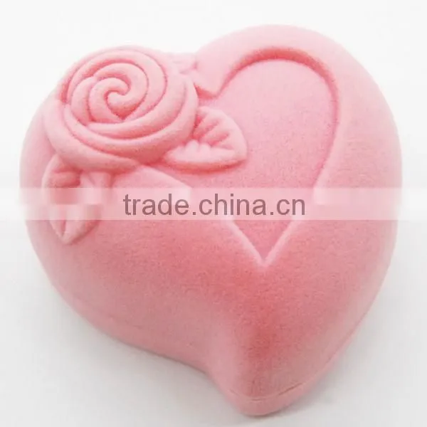 Velvet ring box heart shaped ring box velvet jewelry packaging boxes