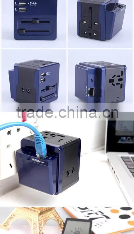 JIUSHANG 2 usb wifi universal travel plug adapter