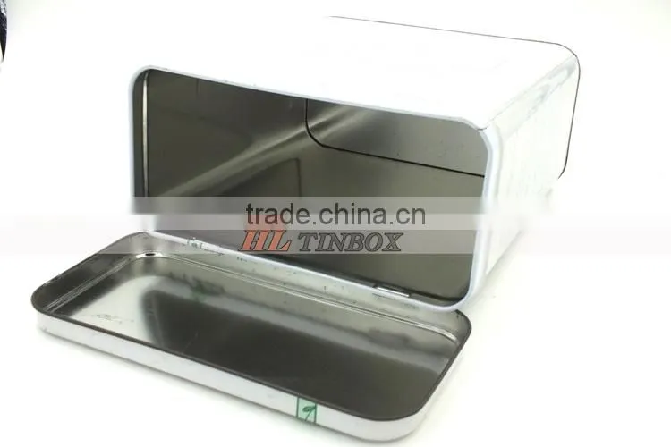 Rectangular Facail Cosmetics Packaging Tin Box with Hinged Lid