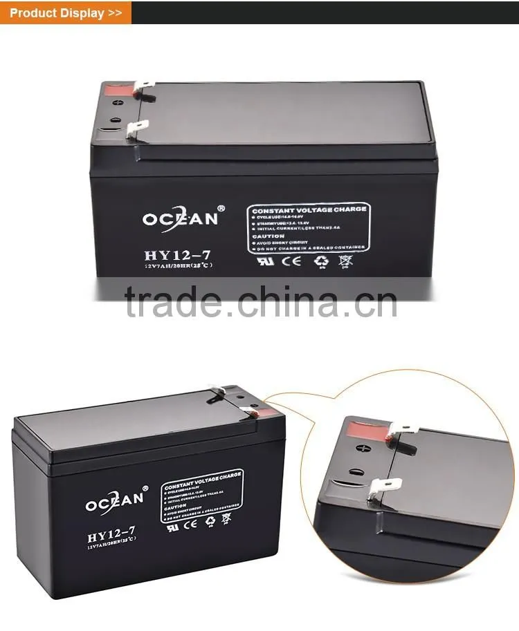 Lowest superior 12V rechargable 7ah deep cycle battery 12v
