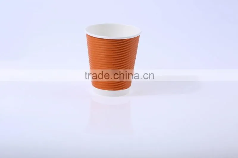 Zhejiang GoBest Hot drinking disposable ripple wall paper coffee cup china wholesale