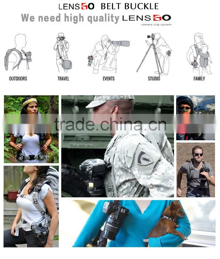 High quality camera hard plastic waist belt buckle for camera straps