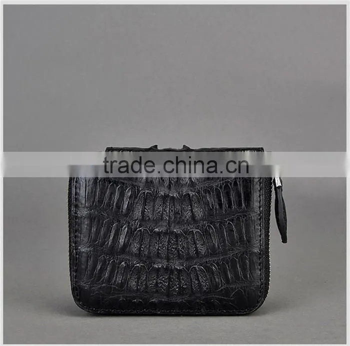 2016 Most popular mini money wallet zipper coin purse genuine crocodile leather coin wallet