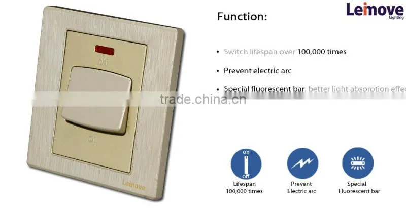 wholesale 1gang 1way gold switch