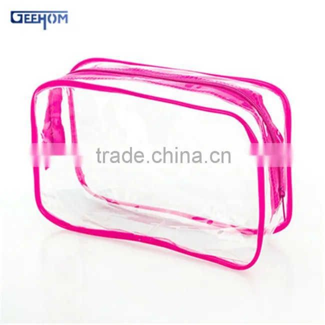 clear rectangle pvc zipper waterproof travel bag set