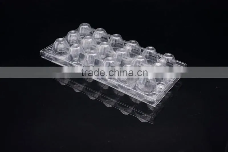 clear plastic quail egg packaging carton with 18 cavities