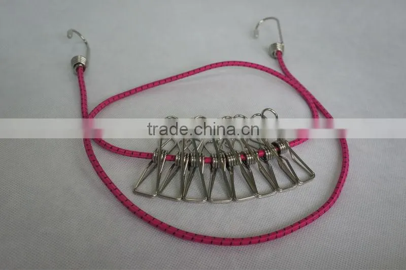 Clothes stretch digging rope with stainless steel pegs drying rope