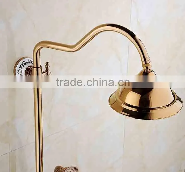 New arrival in wall rose gold rainfall shower head shower set