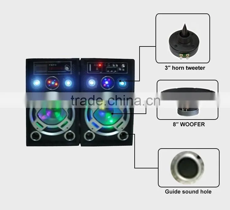 Creative Small Wooden Speaker With Marquee Light For Dj Disco Dancing