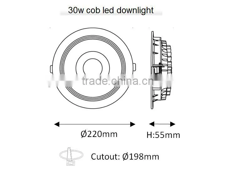 30w cob led downlight fixutre / 2015 surface mounted led round light fixture / LED retrofit kit 8 inch