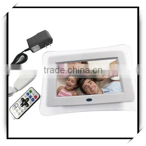 China High Quality Wide Figure Screen Butterfly Shaped 7 Inch Digital Photo Frame White