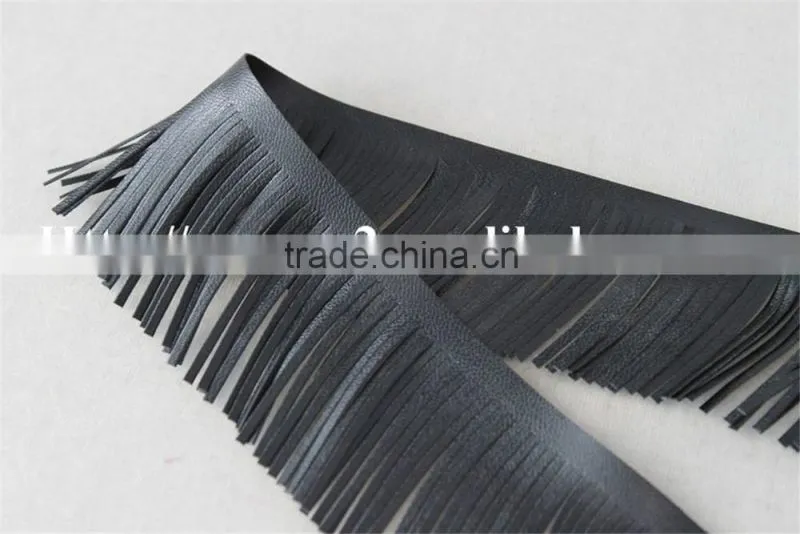 high quality 4.5cm black simplify design tassel lace trims for clothing