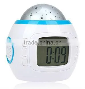 pretty decorative table desk digital LED star projector alarm clock