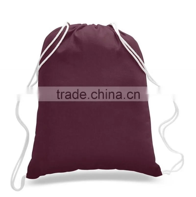 Promotion gift Blank Durable Canvas Cotton Drawstring Tote Bags