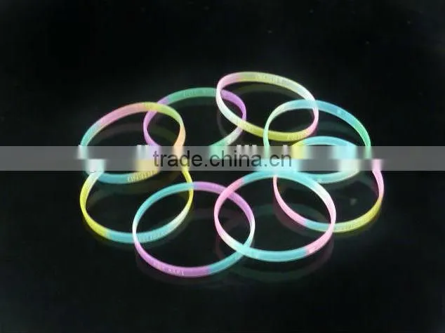 Rainbow color silicone wristband ,silicone bracelets