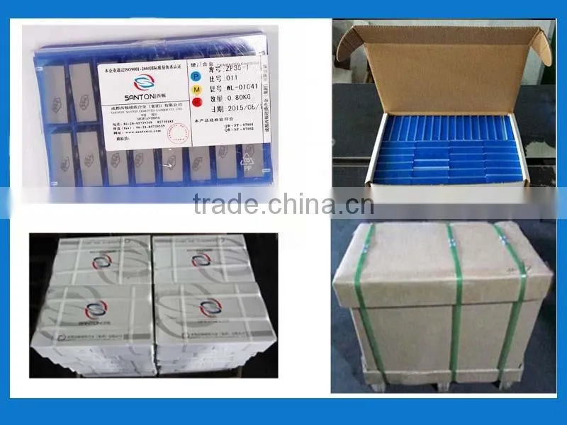 Type D2 Tungsten carbide brazed tips/welding insert/cemented brazed tips