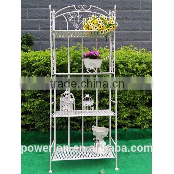 Vintage Antirust 4-tier Metal Shelf Corner Shelf