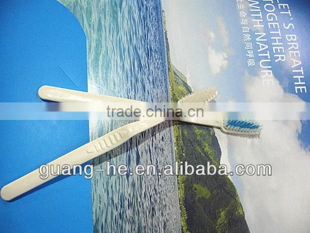 Disposable bioplastic pla toothbrush/Biodegradable environmentally friendly plastic PLA toothbrush for hotel