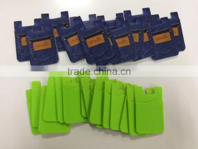 Hot sale cellphome sticker card holder/silicone adhesive backed card holder