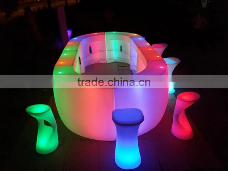 Rgb LED glowing waterproof Anti-UV PE plastic counter bar for Bar/nightclub/party/wedding