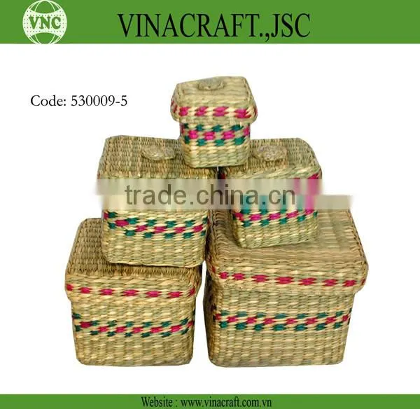Round seagrass storage packaging box