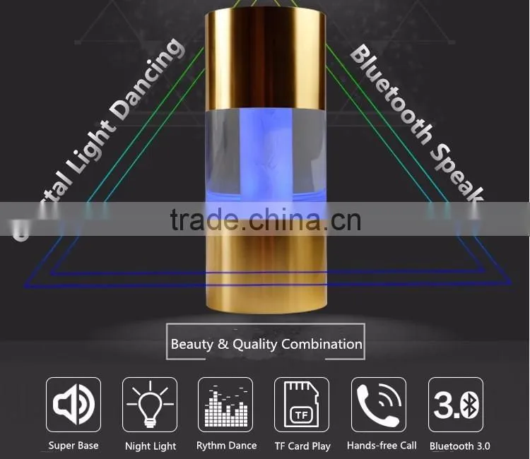 2017 New Creative Night Light Dancing Bluetooth Speaker, Crystal Gift LED Light Flashing Bluetooth Speaker Support SD Card