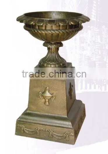 Alibaba assurance antique cast iron garden urns HS-P-375