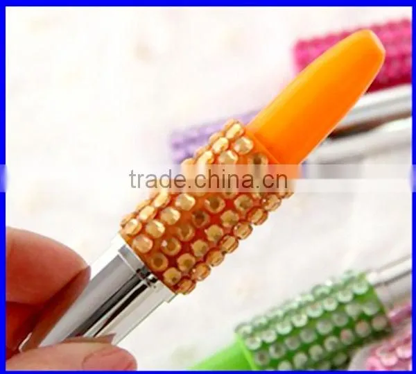 Gift Stationery lipstick point pen with diamond
