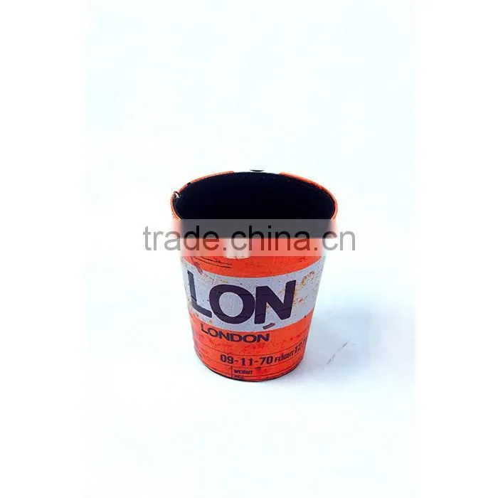 The Letter Of London Print Waste Bin Faux Leather Trash Can