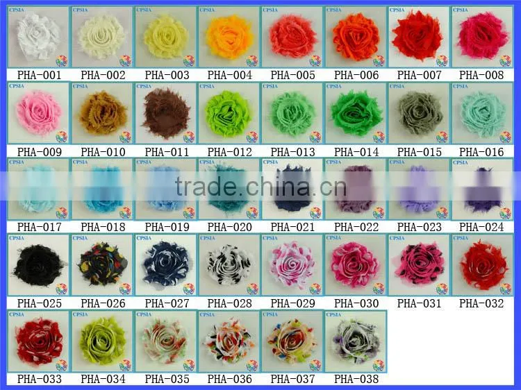 2015 Wholesale Beautiful Purple Artificial Chiffon Flower Shabby Flower Hair Clips For Kids & Girls