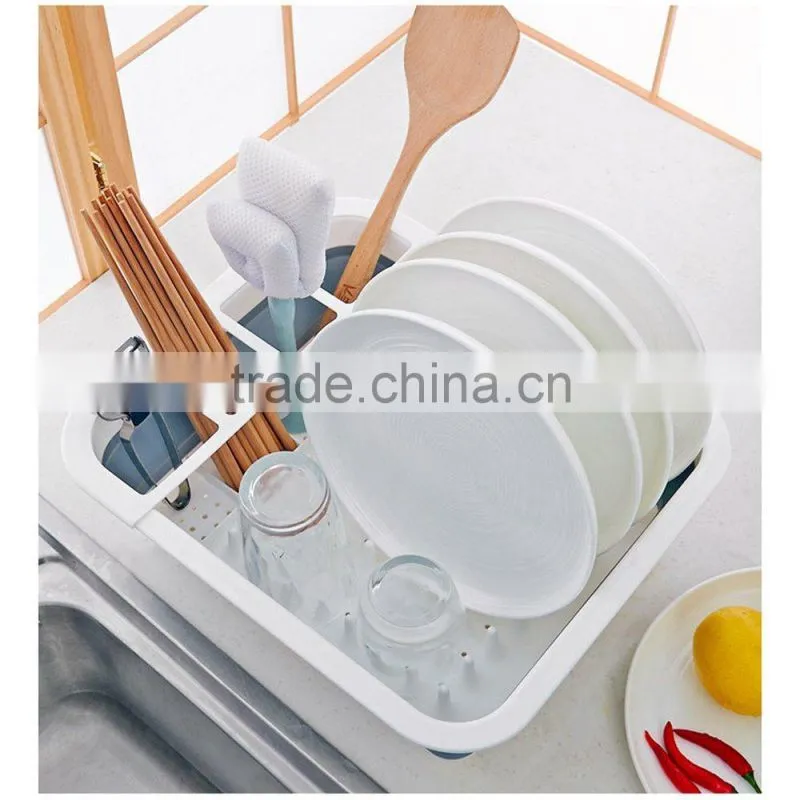 Plastic foldable dish rack
