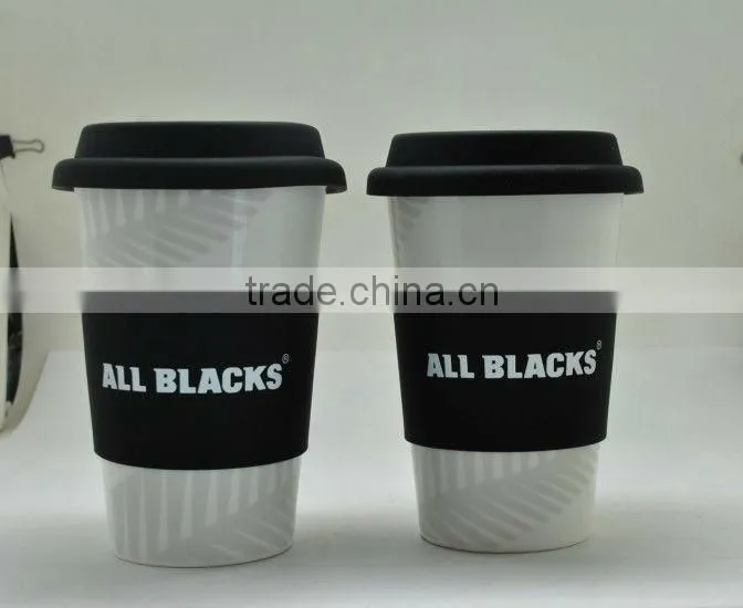 Bamboo Fiber Coffee mug with silicone band