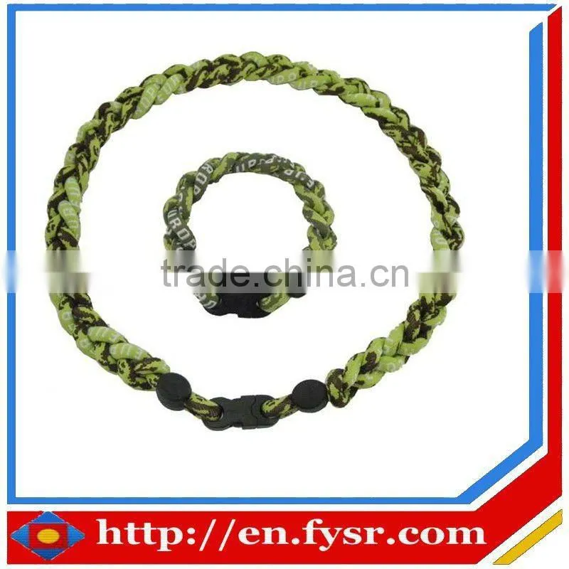 double ropes titanium necklace