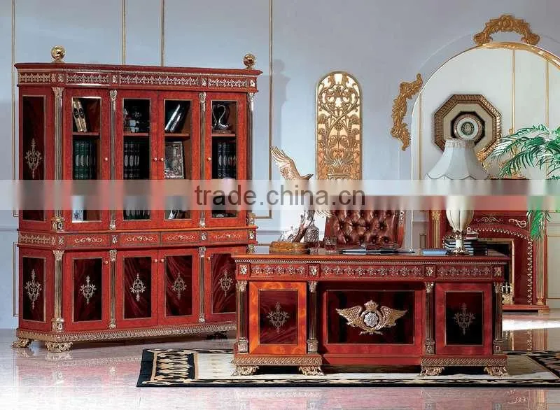 Luxury European Style Executive Office Desk;Antique,Carved Wooden Office Table set,Classical Office Furniture,Desks (BG600040)