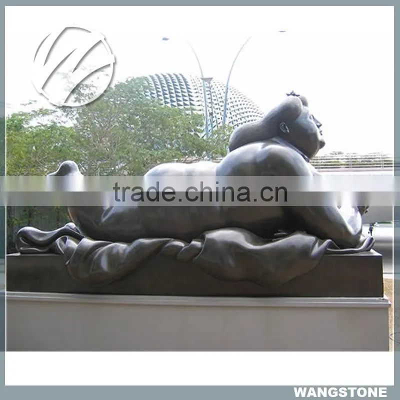 Creative Life Size Human Face Metal Nude Statue