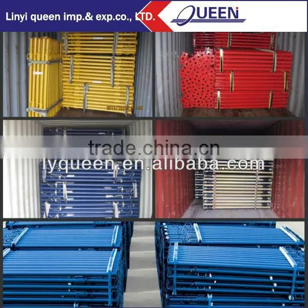 Construction scaffolding system steel push-pull prop for support