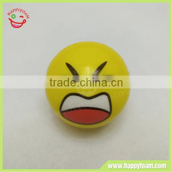 Mad facial emoji anti-stress ball ,PU sponge foam ball toy