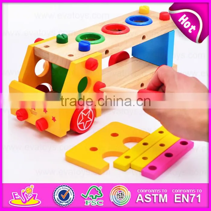 DIY 28PCS wooden screw airplane toys for kids,Wooden Toy Screw Nut Combination for children W03C018