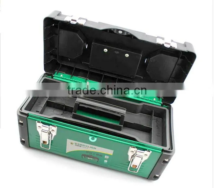 Berrylion High Grade Plastic Iron Toolbox 14" 17" 19" Iron Tool Box