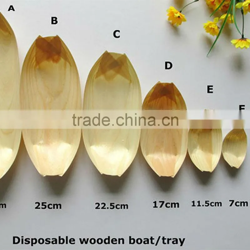 Natural Disposable All size Food Box Decorate Boat Sushi Boat Pine Boat