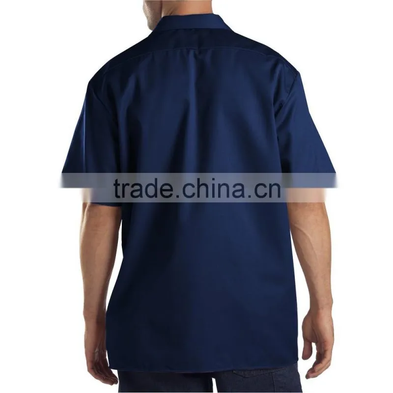 short sleeve custom workwear uniform with pockets blank industrial work shirts