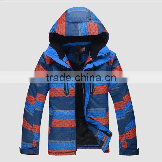 down feather men colorful ski jacket with hood