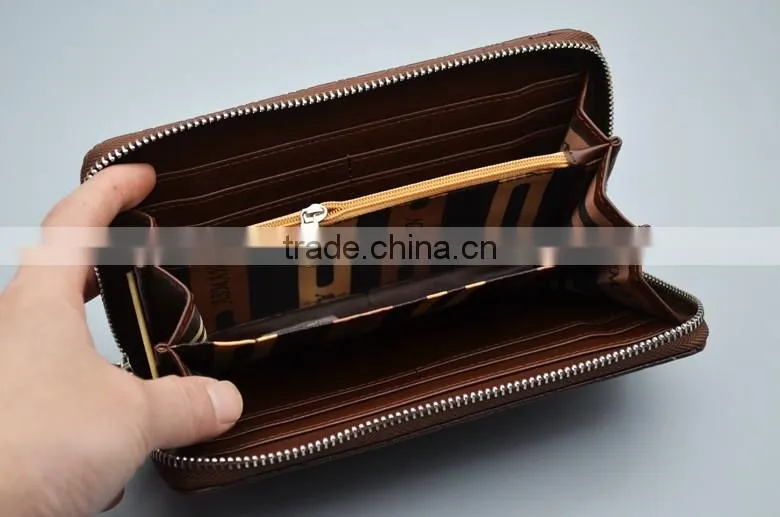 hot selling new fashion man trending clutch wallet with zip coin pocket