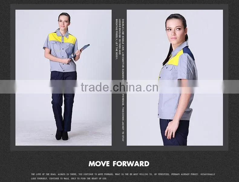 Juqian mens working coverall workwear Cotton short sleeve summer Industrial safey work uniforms