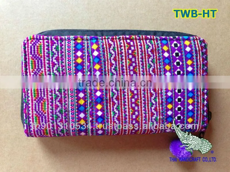 Embroidered HMONG HILL TRIBE Clutch Wallet Coin Money Bag Purse